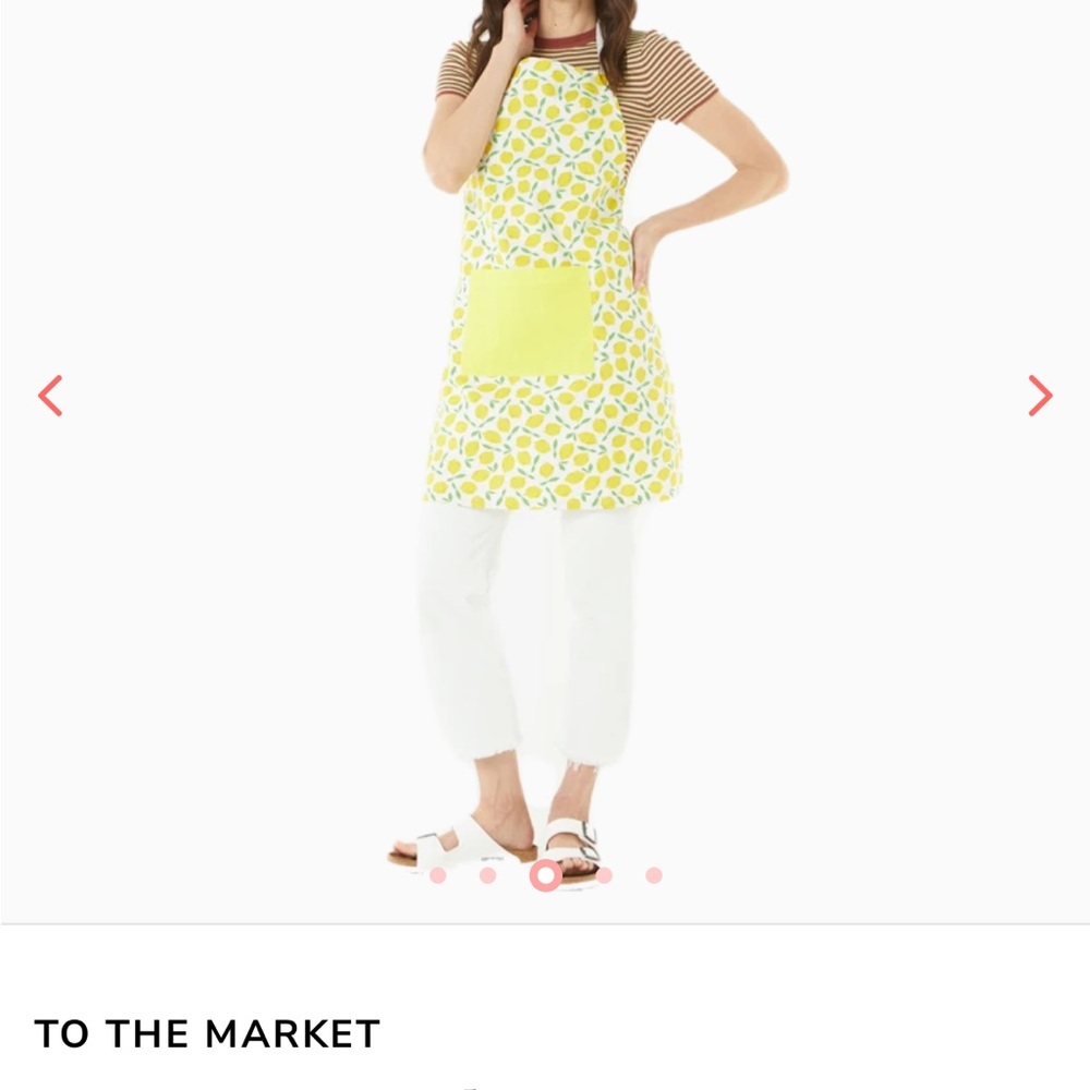 To The Market Lemon Print Apron, NWT